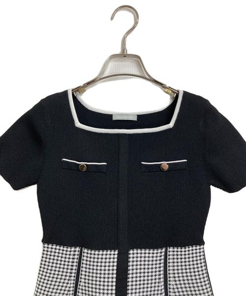 JILL BY JILLSTUART（ジル バイ ジルスチュアート）JILL BY JILLSTUART (ジル バイ ジルスチュアート) ジャガードニットフレアワンピース ブラック サイズ:FREEの古着・服飾アイテム