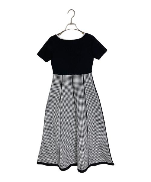 JILL BY JILLSTUART（ジル バイ ジルスチュアート）JILL BY JILLSTUART (ジル バイ ジルスチュアート) ジャガードニットフレアワンピース ブラック サイズ:FREEの古着・服飾アイテム