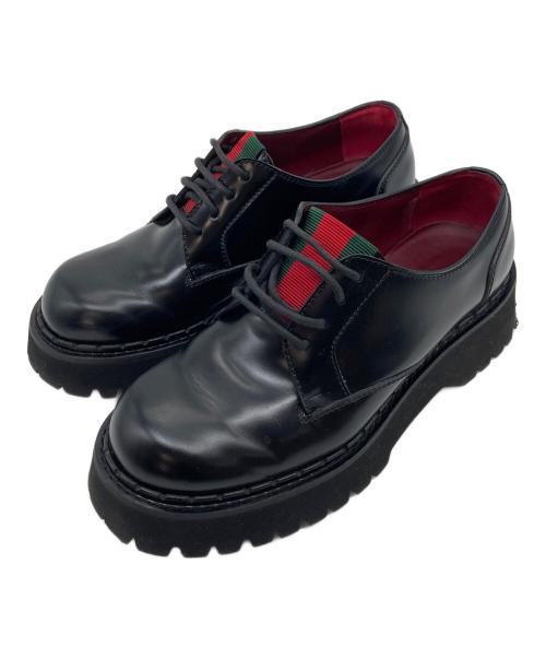 GUCCI（グッチ）GUCCI (グッチ) シェリーストライプレースアップシューズ　イタリア ブラック サイズ:7 2/1の古着・服飾アイテム