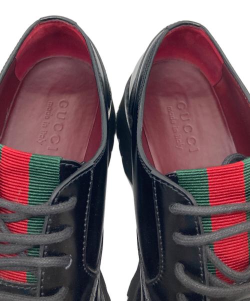 GUCCI（グッチ）GUCCI (グッチ) シェリーストライプレースアップシューズ　イタリア ブラック サイズ:7 2/1の古着・服飾アイテム
