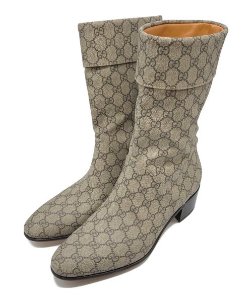 GUCCI（グッチ）GUCCI (グッチ) 23AW グッチ GUCCI GG SUPREME CANVAS BOOTS  イタリア製 ベージュ サイズ:9の古着・服飾アイテム