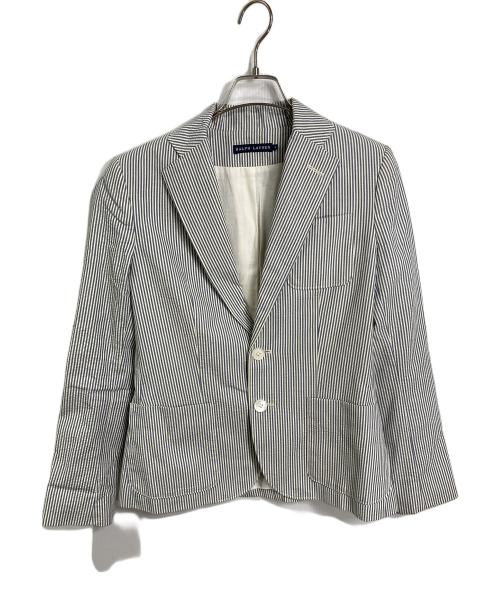 RALPH LAUREN（ラルフローレン）RALPH LAUREN (ラルフローレン) シアサッカーテーラードジャケット　ストライプ スカイブルー サイズ:6の古着・服飾アイテム