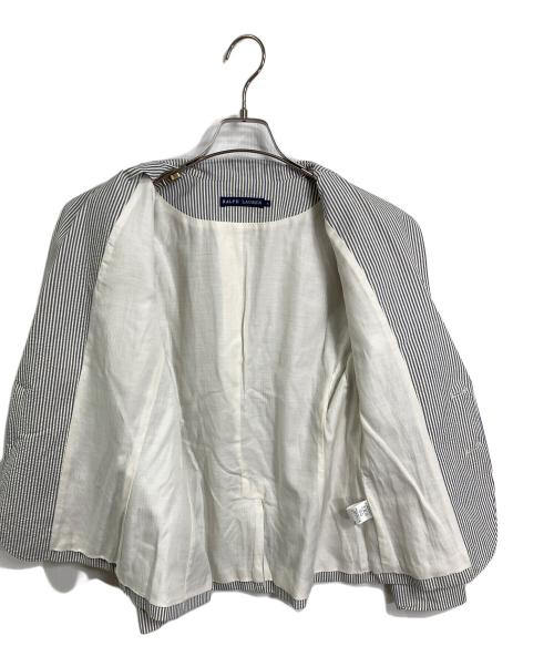 RALPH LAUREN（ラルフローレン）RALPH LAUREN (ラルフローレン) シアサッカーテーラードジャケット　ストライプ スカイブルー サイズ:6の古着・服飾アイテム