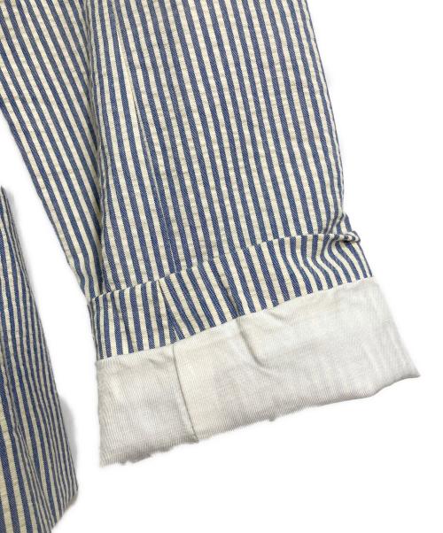 RALPH LAUREN（ラルフローレン）RALPH LAUREN (ラルフローレン) シアサッカーテーラードジャケット　ストライプ スカイブルー サイズ:6の古着・服飾アイテム