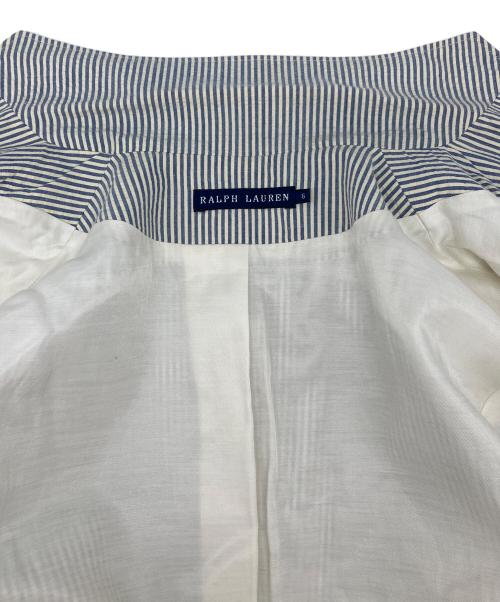 RALPH LAUREN（ラルフローレン）RALPH LAUREN (ラルフローレン) シアサッカーテーラードジャケット　ストライプ スカイブルー サイズ:6の古着・服飾アイテム