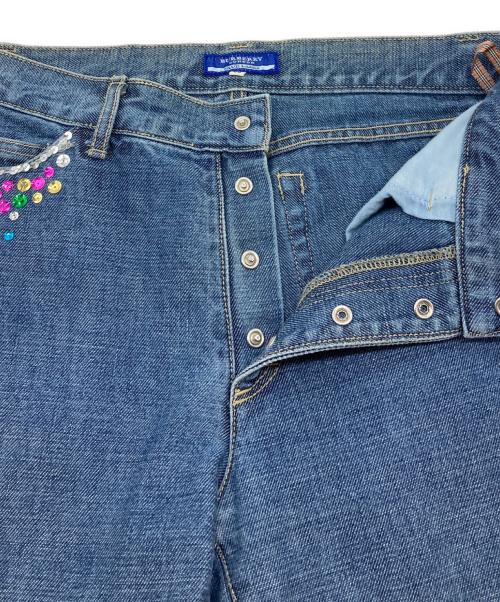 BURBERRY BLUE LABEL（バーバリー ブルー レーベル）BURBERRY BLUE LABEL (バーバリー ブルー レーベル) スパンコールデニムパンツ　ジーンズ ブルー サイズ:38の古着・服飾アイテム