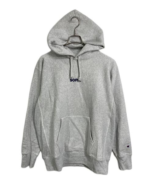 Champion（チャンピオン）Champion (チャンピオン) SOPH. (ソフ) コラボリバースウィーブパーカー　グレー　刺繍　裏起毛 グレー サイズ:XLの古着・服飾アイテム