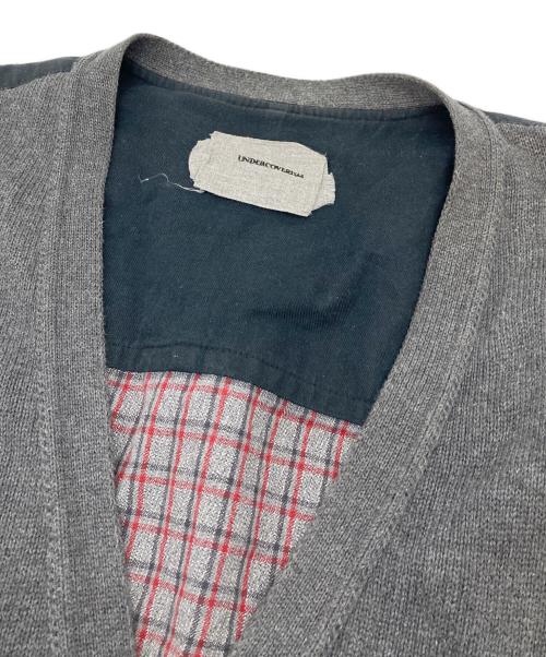 UNDERCOVERISM（アンダーカバーイズム）UNDERCOVERISM (アンダーカバーイズム) チェック切り替えカーディガン　12SS OPENSTRINGS オープンストリングス期 グレー サイズ:2の古着・服飾アイテム