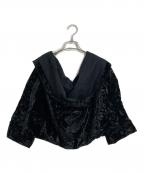 tricot COMME des GARCONSトリココムデギャルソン）の古着「ベロアカットソー　デザインカットソー　デザイントップス　日本製　AD1999」｜ブラック
