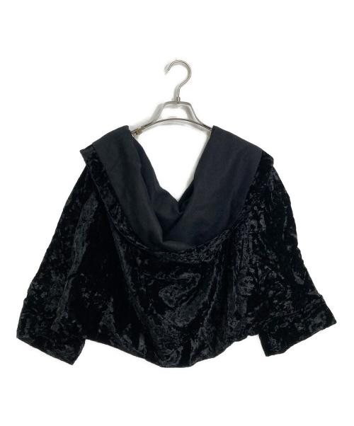 tricot COMME des GARCONS（トリココムデギャルソン）tricot COMME des GARCONS (トリココムデギャルソン) ベロアカットソー　デザインカットソー　デザイントップス　日本製　AD1999 ブラック サイズ:実寸参照の古着・服飾アイテム