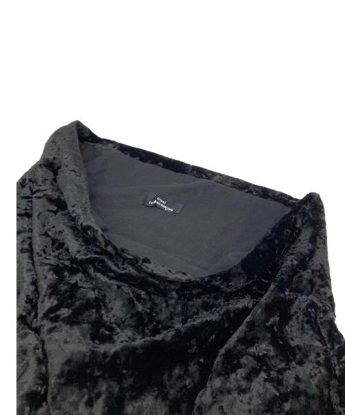 tricot COMME des GARCONS（トリココムデギャルソン）tricot COMME des GARCONS (トリココムデギャルソン) ベロアカットソー　デザインカットソー　デザイントップス　日本製　AD1999 ブラック サイズ:実寸参照の古着・服飾アイテム