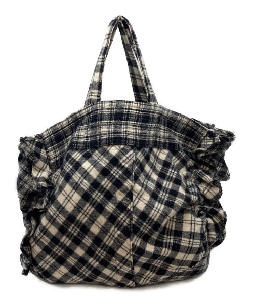 tricot COMME des GARCONS（トリココムデギャルソン）tricot COMME des GARCONS (トリココムデギャルソン) トートバッグ　ウールバッグ　 ホワイト×ブラック サイズ:実寸参照の古着・服飾アイテム