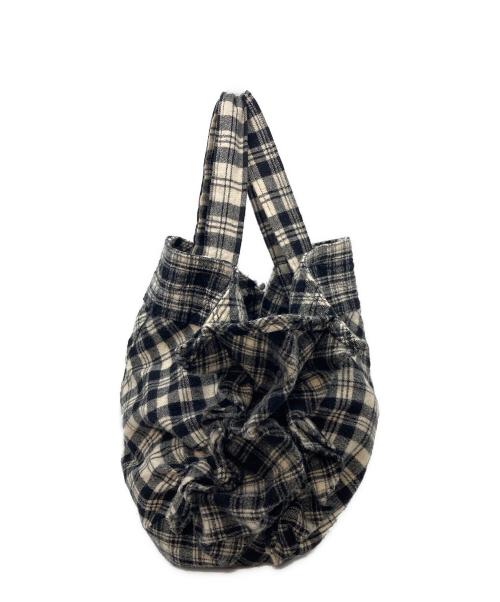 tricot COMME des GARCONS（トリココムデギャルソン）tricot COMME des GARCONS (トリココムデギャルソン) トートバッグ　ウールバッグ　 ホワイト×ブラック サイズ:実寸参照の古着・服飾アイテム
