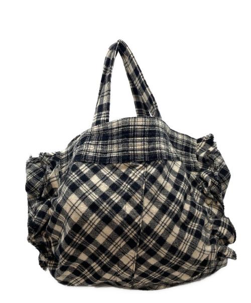tricot COMME des GARCONS（トリココムデギャルソン）tricot COMME des GARCONS (トリココムデギャルソン) トートバッグ　ウールバッグ　 ホワイト×ブラック サイズ:実寸参照の古着・服飾アイテム