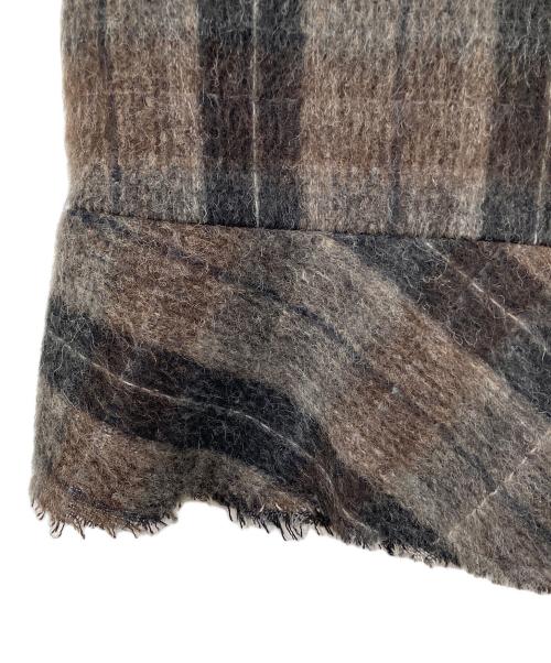 tricot COMME des GARCONS（トリココムデギャルソン）tricot COMME des GARCONS (トリココムデギャルソン) シャギーチェックスカート　ロングスカート　日本製 ブラウン サイズ:Mの古着・服飾アイテム