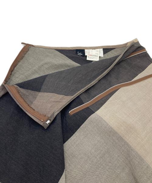 tricot COMME des GARCONS（トリココムデギャルソン）tricot COMME des GARCONS (トリココムデギャルソン) ジップスカート　ウールスカート　AD1999 ベージュ×ブラック サイズ:Mの古着・服飾アイテム