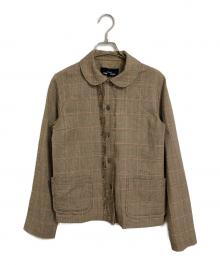 tricot COMME des GARCONS（トリココムデギャルソン）の古着「丸襟ブラウス　千鳥チェック　AD2003」｜ブラウン