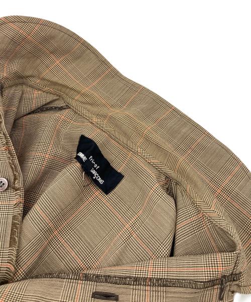 tricot COMME des GARCONS（トリココムデギャルソン）tricot COMME des GARCONS (トリココムデギャルソン) 丸襟ブラウス　千鳥チェック　AD2003 ブラウン サイズ:Mの古着・服飾アイテム