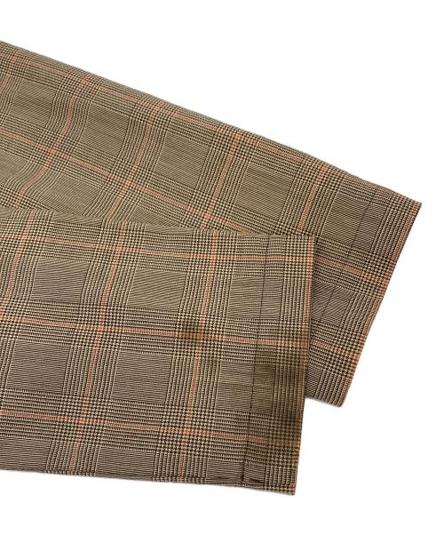 tricot COMME des GARCONS（トリココムデギャルソン）tricot COMME des GARCONS (トリココムデギャルソン) 丸襟ブラウス　千鳥チェック　AD2003 ブラウン サイズ:Mの古着・服飾アイテム