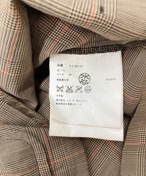tricot COMME des GARCONS（トリココムデギャルソン）tricot COMME des GARCONS (トリココムデギャルソン) 丸襟ブラウス　千鳥チェック　AD2003 ブラウン サイズ:Mの古着・服飾アイテム