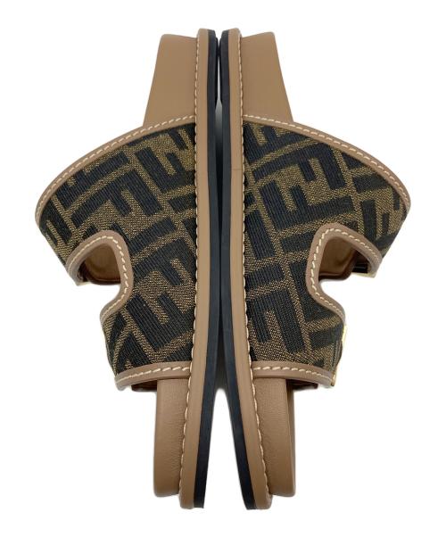 FENDI（フェンディ）FENDI (フェンディ) ブラウンFFファブリック スライド サンダル　フェンディフィール　ズッカ柄 ブラウン サイズ:35の古着・服飾アイテム