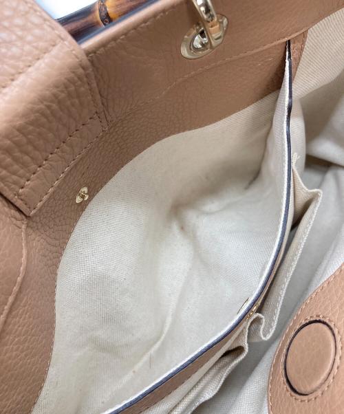 GUCCI（グッチ）GUCCI (グッチ) バンブーショッパー ミディアム トート ベージュ サイズ:実寸参照の古着・服飾アイテム