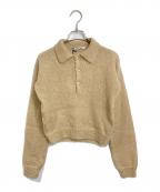 AURALEEオーラリー）の古着「BRUSHED SUPER KID MOHAIR KNIT SHORT POLO」｜ベージュ
