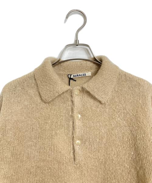 AURALEE（オーラリー）AURALEE (オーラリー) BRUSHED SUPER KID MOHAIR KNIT SHORT POLO ベージュ サイズ:1の古着・服飾アイテム