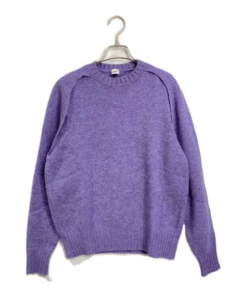 BOWTE（バウト）bowte (バウト) 5G SHETLAND TASTE CREW NECK  journal standard L'essage取扱 パープル サイズ:FREE 未使用品の古着・服飾アイテム