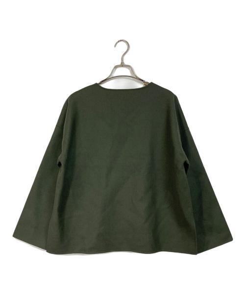 AURALEE（オーラリー）AURALEE (オーラリー) V-Neck Knit　ウールニット　薄手 グリーンの古着・服飾アイテム