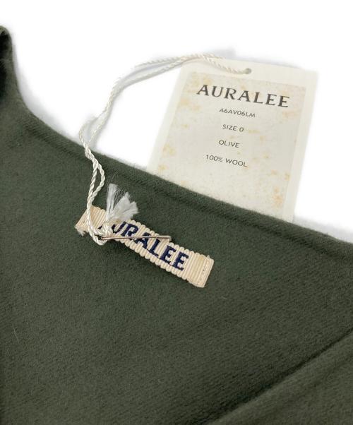 AURALEE（オーラリー）AURALEE (オーラリー) V-Neck Knit　ウールニット　薄手 グリーンの古着・服飾アイテム