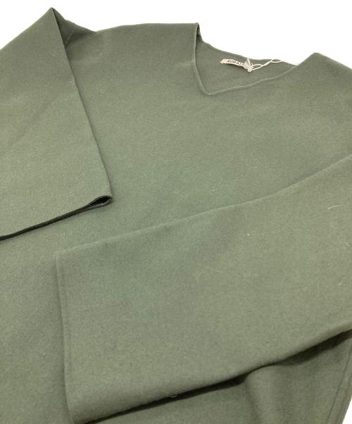 AURALEE（オーラリー）AURALEE (オーラリー) V-Neck Knit　ウールニット　薄手 グリーンの古着・服飾アイテム