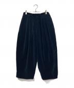 10 hand crafted modernテンハンドクラフテッドモダン）の古着「ベルベットワイドパンツ」｜ネイビー