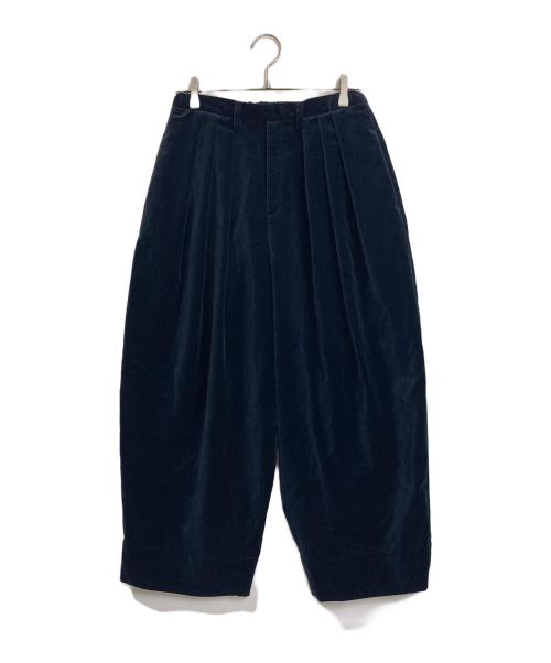 10 hand crafted modern（テンハンドクラフテッドモダン）10 hand crafted modern (テンハンドクラフテッドモダン) ベルベットワイドパンツ ネイビー サイズ:S 未使用品の古着・服飾アイテム