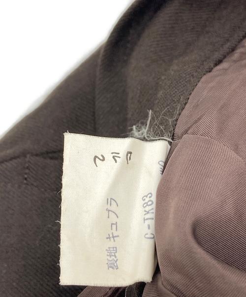 Yves Saint Laurent（イヴサンローラン）Yves Saint Laurent (イヴサンローラン) タックパンツ　ウールパンツ　ワイドパンツ ブラウン サイズ:Lの古着・服飾アイテム
