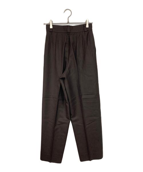 Yves Saint Laurent（イヴサンローラン）Yves Saint Laurent (イヴサンローラン) タックパンツ　ウールパンツ　ワイドパンツ ブラウン サイズ:Lの古着・服飾アイテム