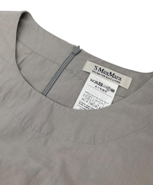 'S Max Mara（エスマックスマーラ）'S Max Mara (エスマックスマーラ) ウエストギャザー半袖ワンピース グレー サイズ: 40の古着・服飾アイテム