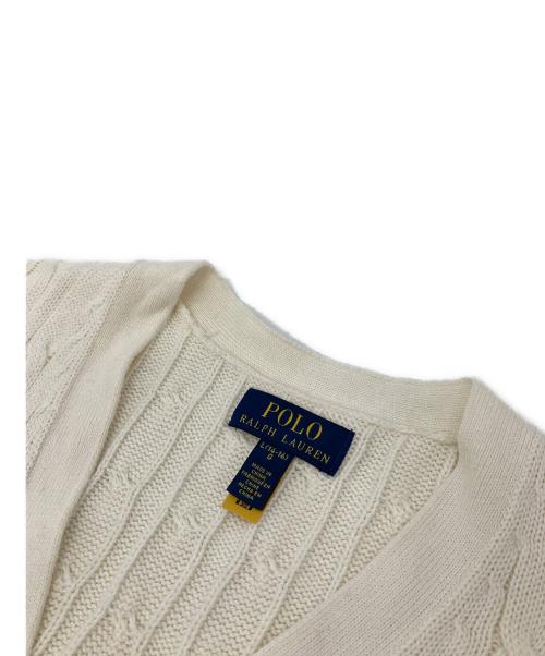 POLO RALPH LAUREN（ポロ・ラルフローレン）POLO RALPH LAUREN (ポロ・ラルフローレン) ケーブルニットカーディガン　コットンカーディガン ホワイト サイズ:Lの古着・服飾アイテム