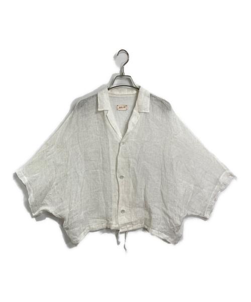 DELIY（デリー）DELIY (デリー) 半袖リネンシャツ　ラグランシャツ　メッシュシャツ ホワイト サイズ:3の古着・服飾アイテム