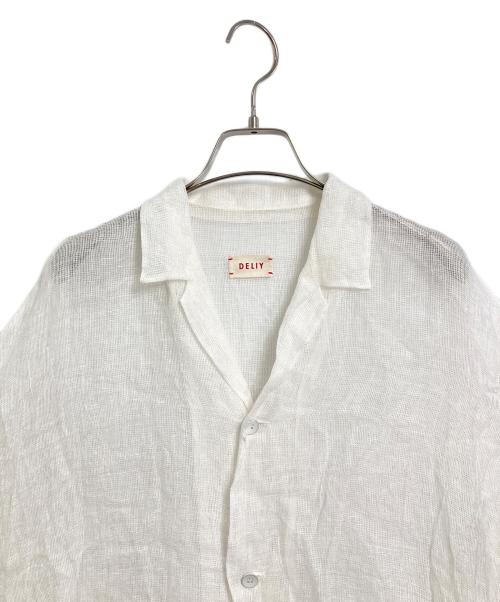 DELIY（デリー）DELIY (デリー) 半袖リネンシャツ　ラグランシャツ　メッシュシャツ ホワイト サイズ:3の古着・服飾アイテム