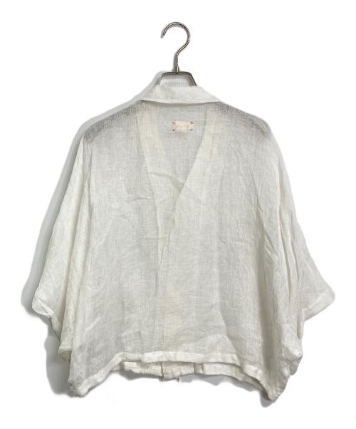 DELIY（デリー）DELIY (デリー) 半袖リネンシャツ　ラグランシャツ　メッシュシャツ ホワイト サイズ:3の古着・服飾アイテム