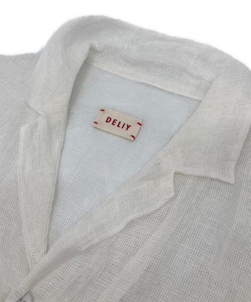 DELIY（デリー）DELIY (デリー) 半袖リネンシャツ　ラグランシャツ　メッシュシャツ ホワイト サイズ:3の古着・服飾アイテム