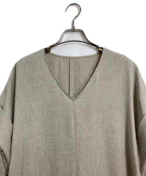 BEARDSLEY（ビアズリー）BEARDSLEY (ビアズリー) 麻調合繊カフタンワンピース　 ベージュ サイズ:1の古着・服飾アイテム