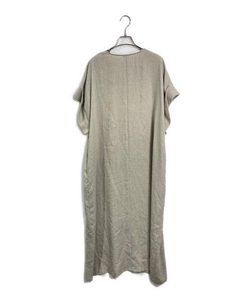 BEARDSLEY（ビアズリー）BEARDSLEY (ビアズリー) 麻調合繊カフタンワンピース　 ベージュ サイズ:1の古着・服飾アイテム