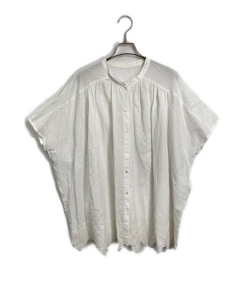 BEARDSLEY（ビアズリー）BEARDSLEY (ビアズリー) 裾刺繍フレンチシャツ ホワイト サイズ:FREEの古着・服飾アイテム