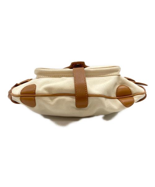 CELINE（セリーヌ）CELINE (セリーヌ) 馬車金具ショルダーバッグ　オールド　イタリア製 ブラウン×アイボリー サイズ:実寸参照の古着・服飾アイテム