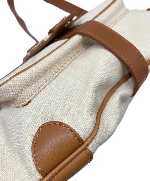 CELINE（セリーヌ）CELINE (セリーヌ) 馬車金具ショルダーバッグ　オールド　イタリア製 ブラウン×アイボリー サイズ:実寸参照の古着・服飾アイテム