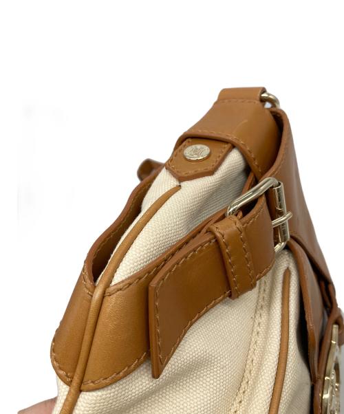 CELINE（セリーヌ）CELINE (セリーヌ) 馬車金具ショルダーバッグ　オールド　イタリア製 ブラウン×アイボリー サイズ:実寸参照の古着・服飾アイテム