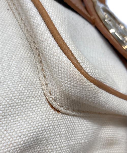 CELINE（セリーヌ）CELINE (セリーヌ) 馬車金具ショルダーバッグ　オールド　イタリア製 ブラウン×アイボリー サイズ:実寸参照の古着・服飾アイテム