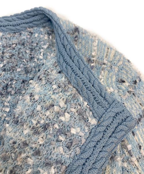 furfur（ファーファー）furfur (ファーファー) ツイードニットジャケット ブルー サイズ:Fの古着・服飾アイテム